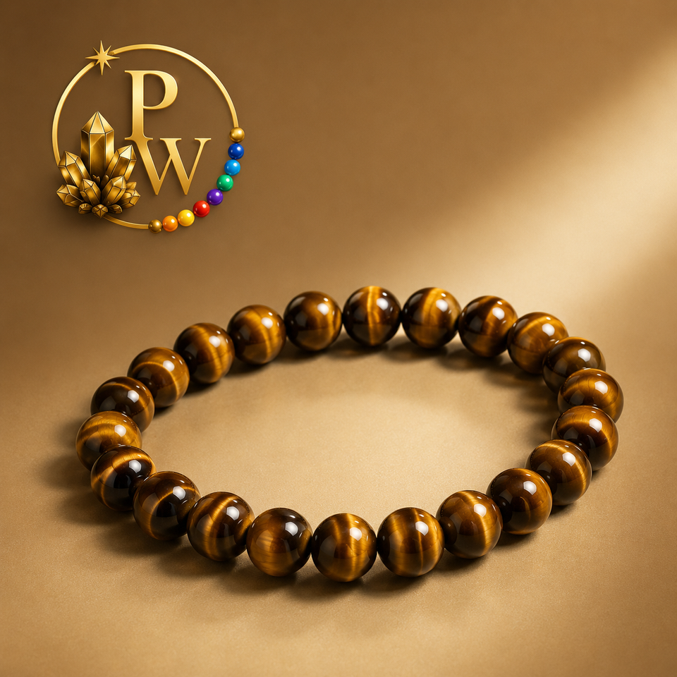 Pyrite World Tiger Eye Bracelet | Natural Tiger Eye Stone Beaded Bracelet for Courage, Protection, Confidence, Positive Energy & Daily Wear