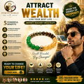 Pyrite World Money Magnet Bracelet for Men & Women | Natural Citrine, Pyrite, Green Aventurine, Tiger Eye & Golden Pyrite Crystal Beaded Bracelet | Wealth, Prosperity, Success, Positive Energy & Gift